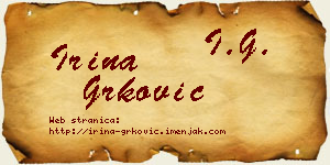 Irina Grković vizit kartica